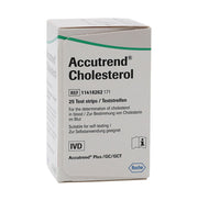 Accutrend Cholesterol Test Strips 25 Pack, front and side of the package