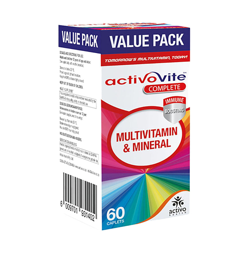 Activovite Complete 60 Capsules box, showing the front and side panels