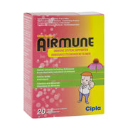 Front and side panels of Airmune Immune System Supporter Citrus Effervescent Tablets, 20 pack