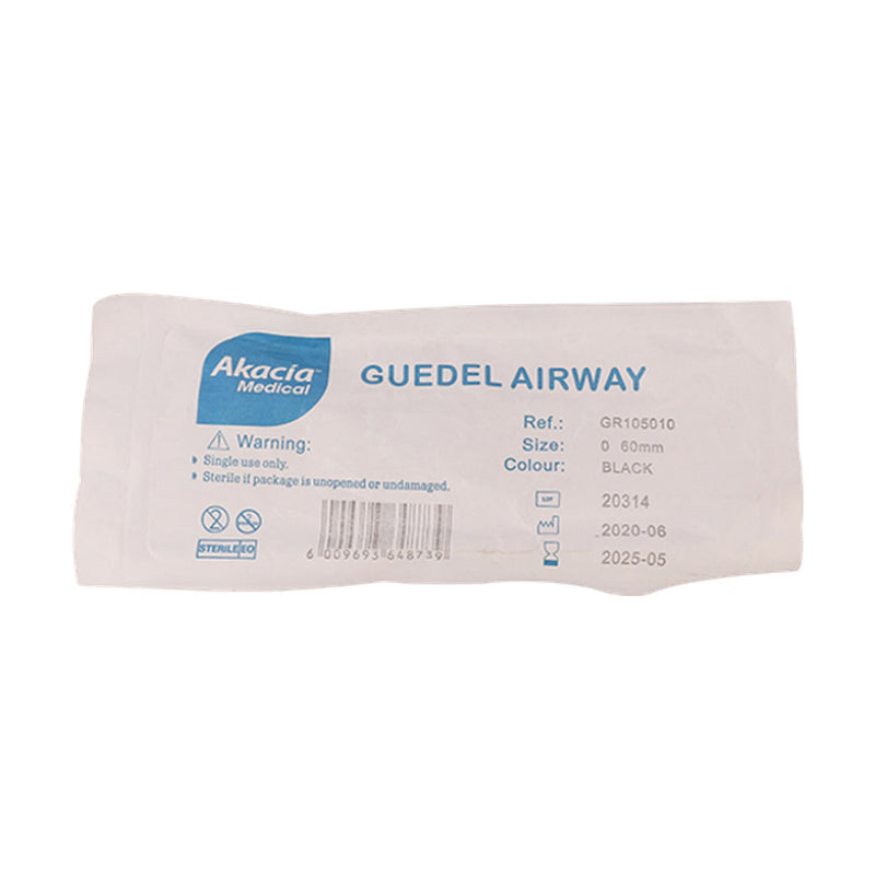Front of Akacia Guedel Airway, size 0, 6cm, reference GR105010