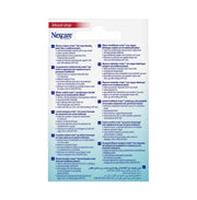 Back of Nexcare Blood-Stop Assorted Plasters 14 Pack packaging with multilingual product information
