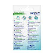 Back of Nexcare Finger Flexible Comfort Plasters, 4.45 x 5.1cm, 10 Pack