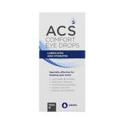 Front of the ACS Comfort Eye Drops 10ml box