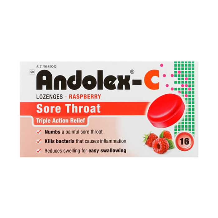 Andolex-C Lozenges Rasberry 16 Lozenges