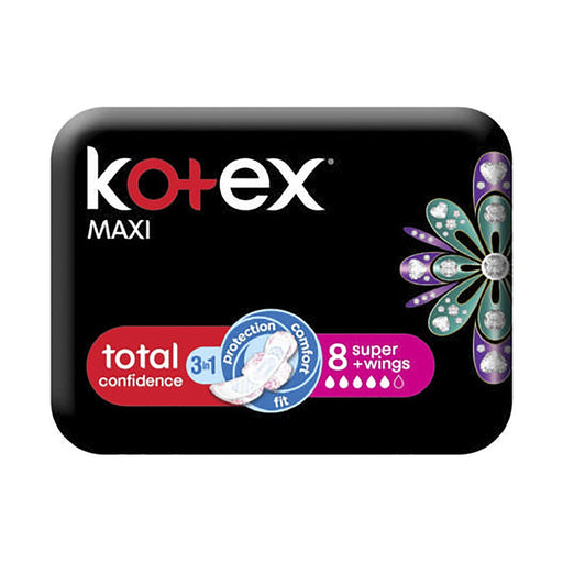 Kotex Designer Maxi Pads Super + Wings 8 Pads