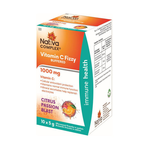 Nativa Vitamin C 1000mg Fizzy Passion Blast 5g x 10 Sachets