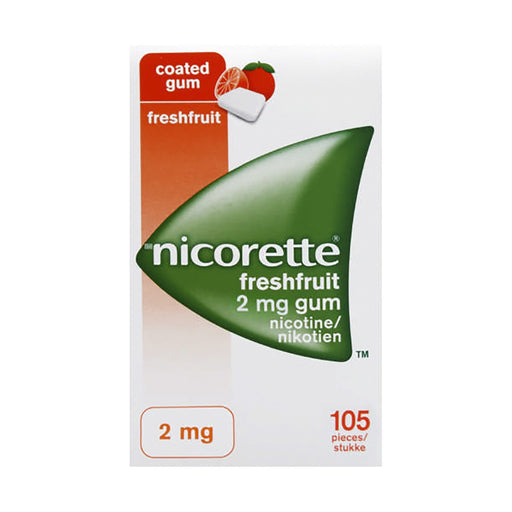 Nicorette Fresh Fruit 2mg Coated Gum 105 Pieces