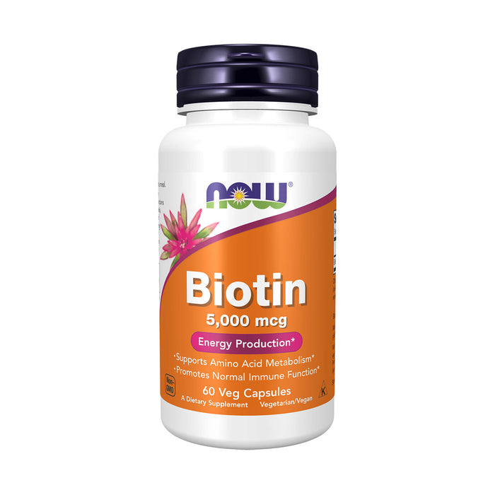 Now Biotin 5000mcg 60 Veggie Capsules