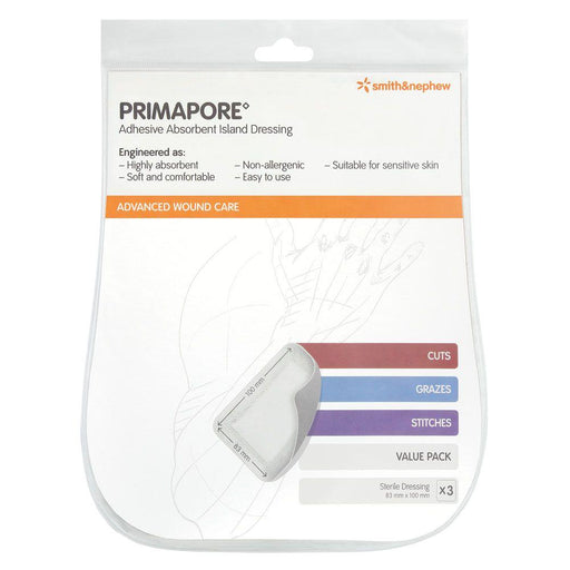 Smith & Nephew Primapore 100x83mm 3 Units