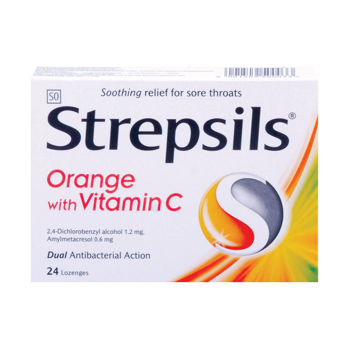 Strepsils Orange With Vit C 24 Lozenges