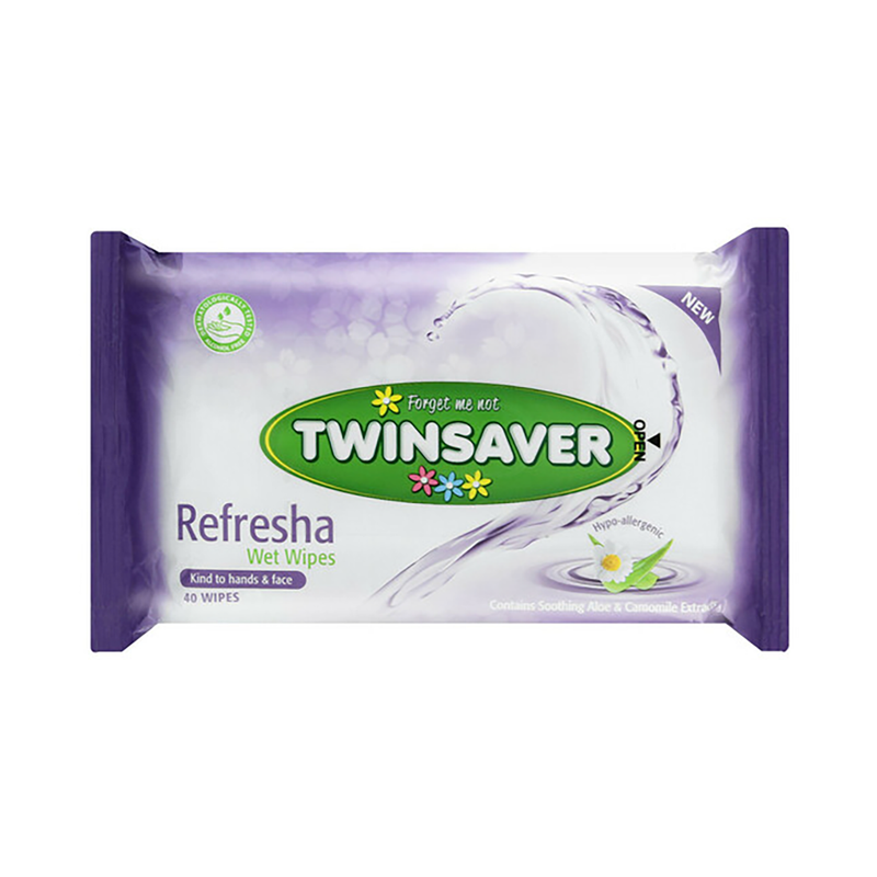 Twinsaver Refresha Wipes 40 Wipes