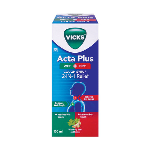 Vicks Acta Plus Wet & Dry Cough Syrup 100ml